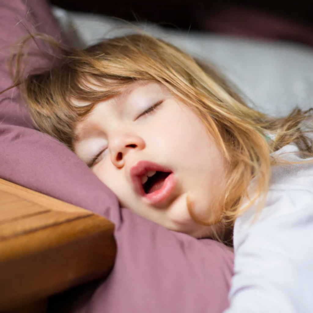 snoring toddler sleeping with mouth open