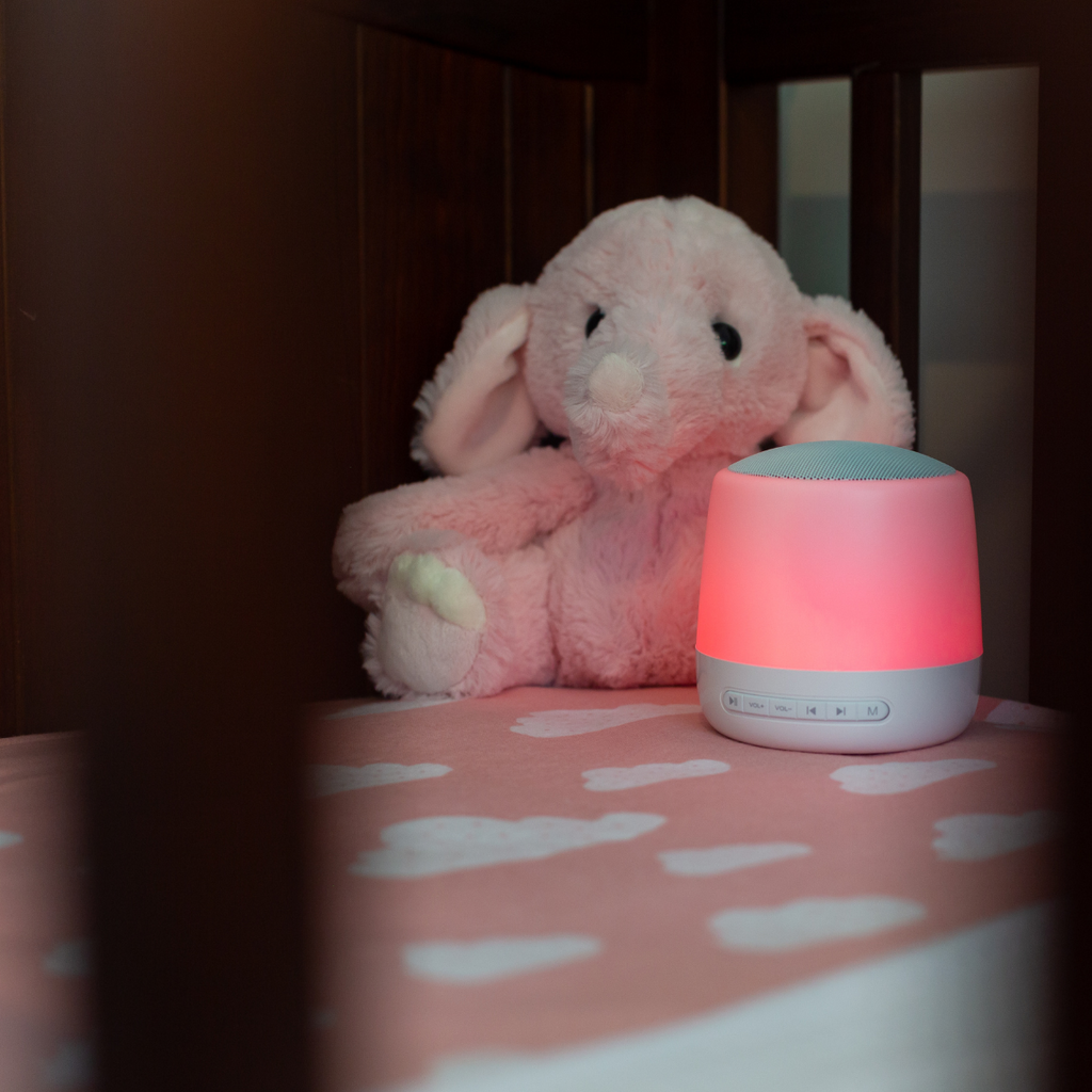 red glow nightlight SNOOZE WiFi White Noise machine