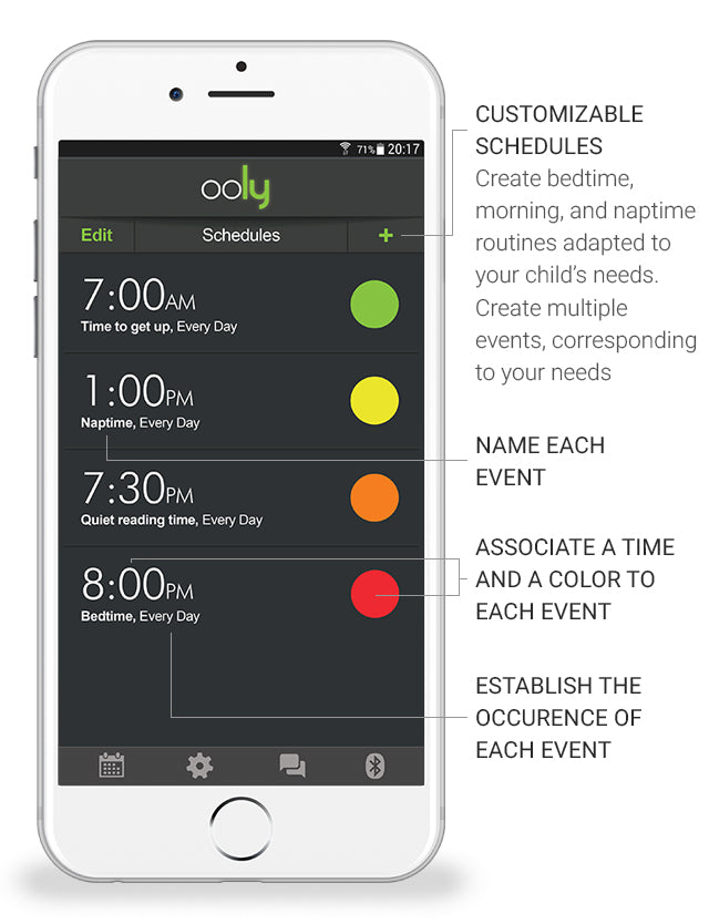 Ooly sleep training clock app interface